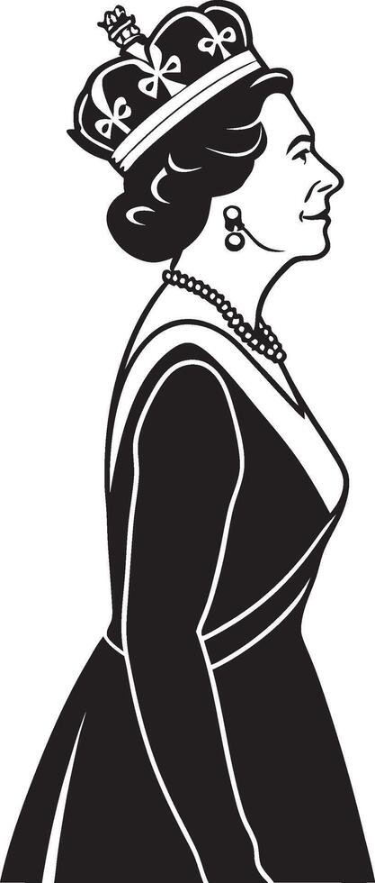 Silhouette of a Queen in Glory vector