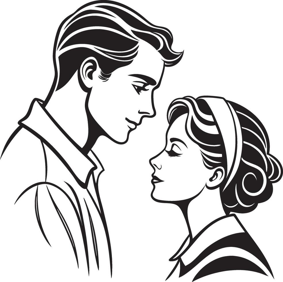 Silhouette a Young Man and Woman vector