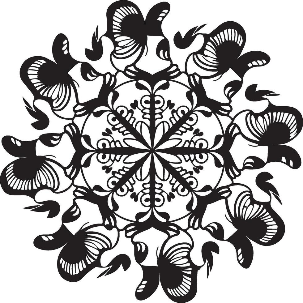 Intricate Black and White Mandala Design vector