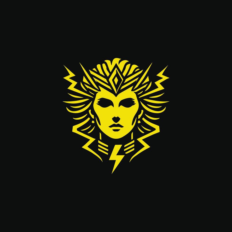 goddess of thunder logo vector