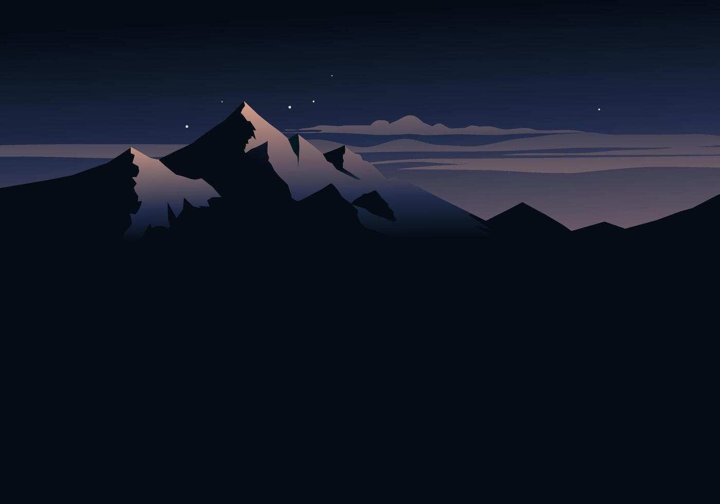 Beautiful calm sunset at mountain vector