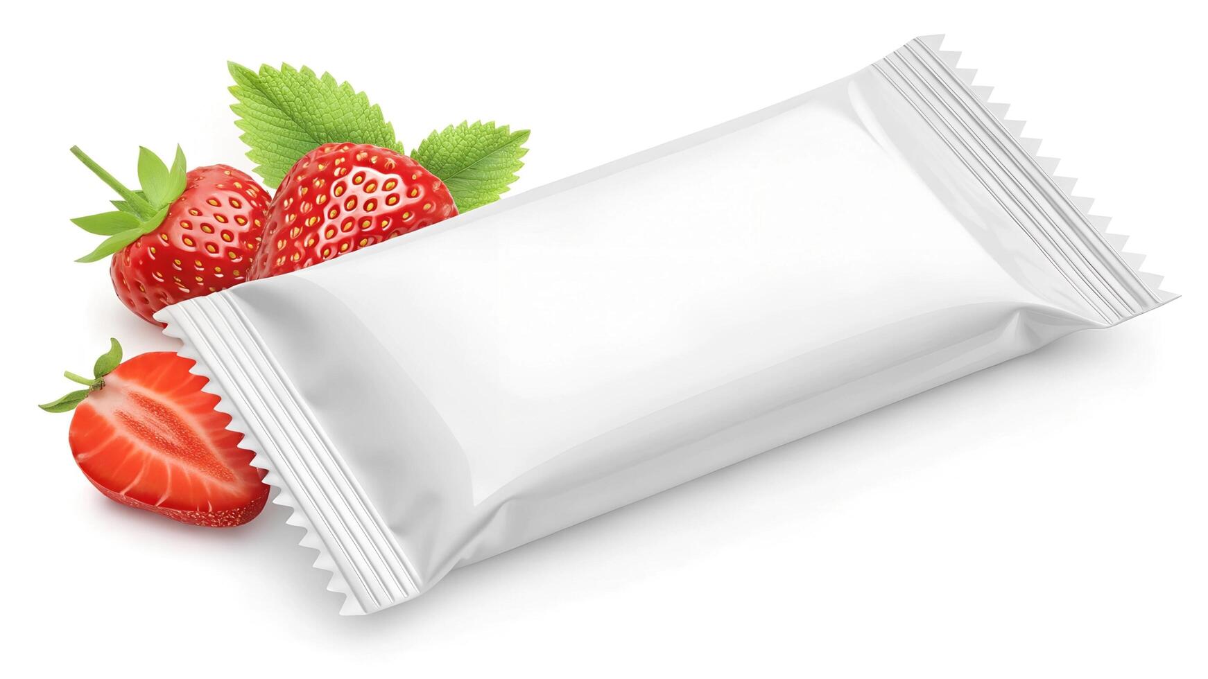 Highly realistic blank snack bar mockup. Can be used for candy, chocolate bar, food branding photo