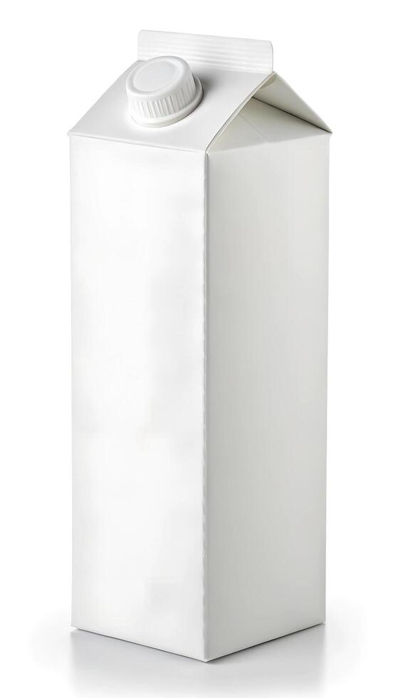 Milk box or juice box carton packages Blank white. Paper cardboard photo