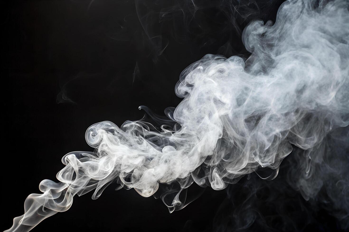 white smoke on black background photo