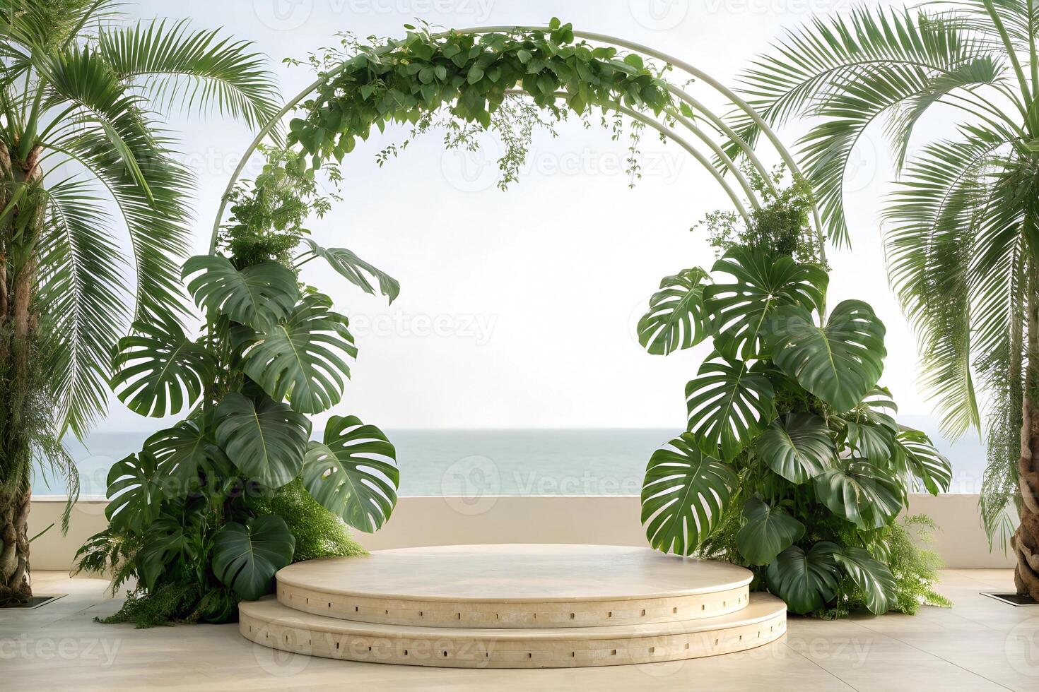 Beauty cosmetic product placement pedestal present stand minimal display photo