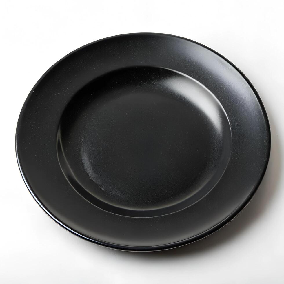 High angle view of empty plate photo