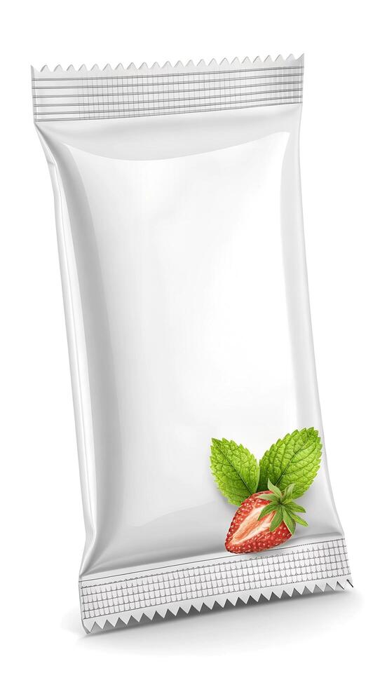 Highly realistic blank snack bar mockup. Can be used for candy, chocolate bar, food branding photo