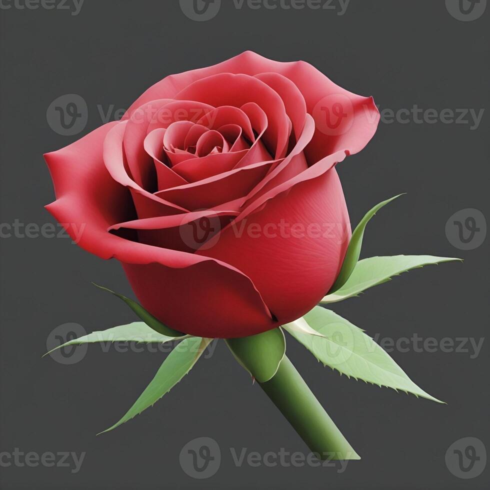 red rose on a white background photo