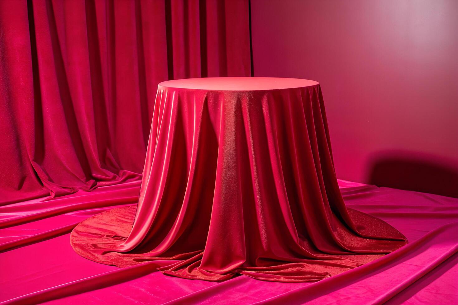 red curtain with spotlight photo