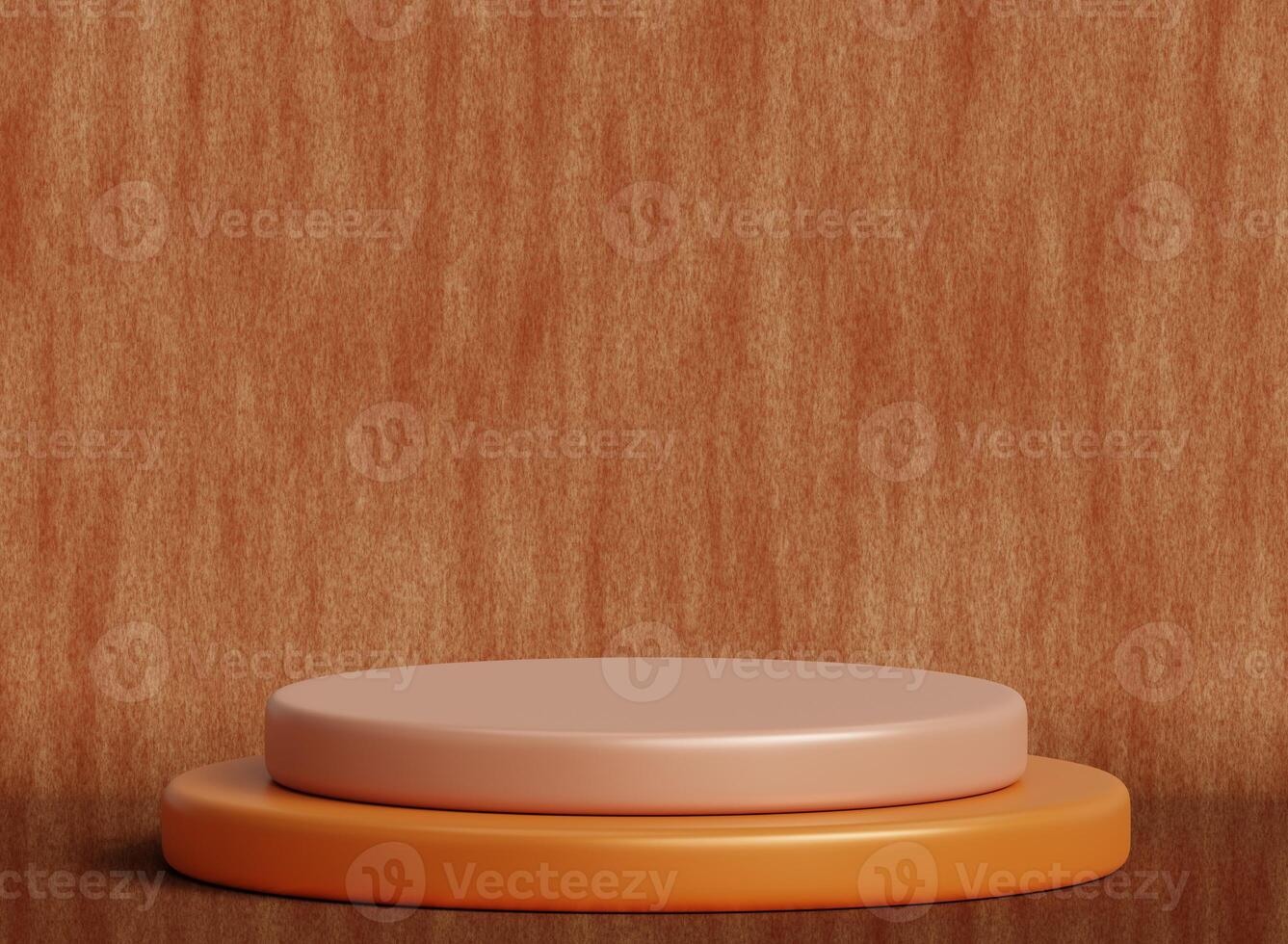 a wooden wall with a round object on top photo