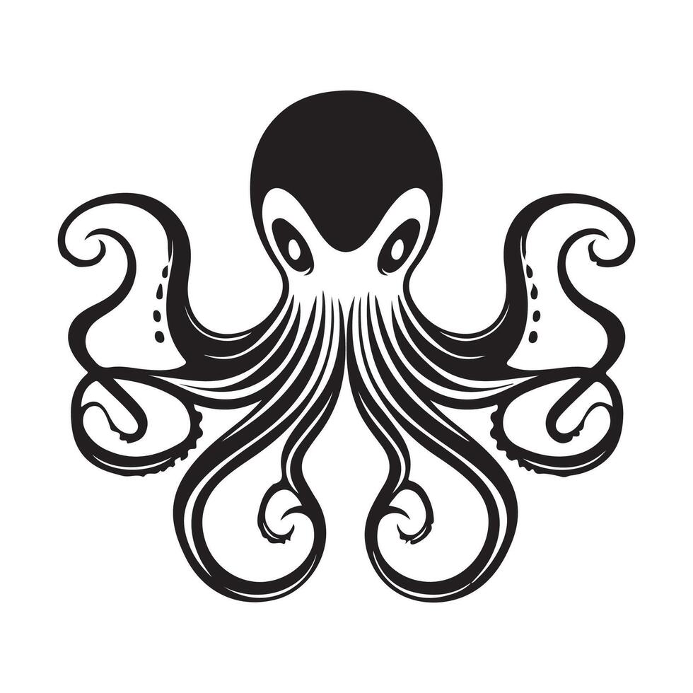 Simple Octopus logo design idea. Isolated octopus on white background Stock vector