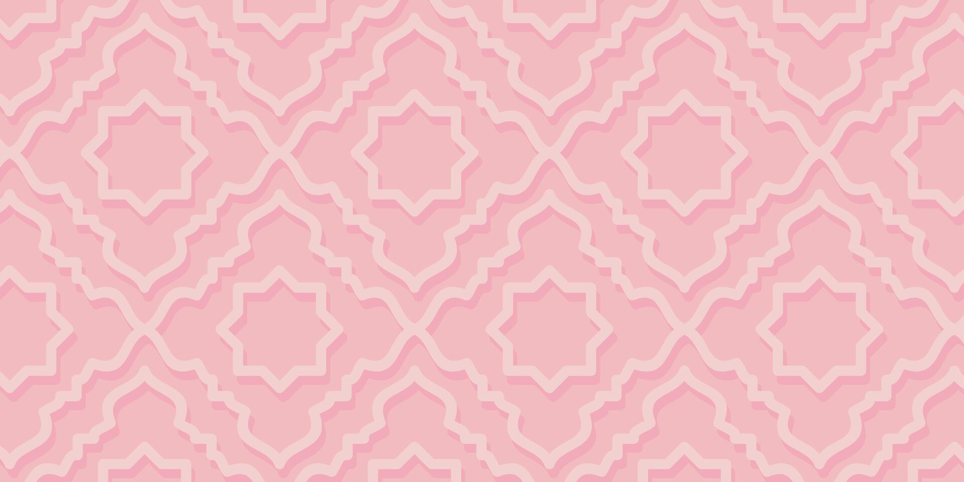 Pink Islamic background with beautiful ornaments. Template design for banner, poster, social media, greeting card for Islamic holidays, Eid al-Fitr, Ramadan, Eid al-Adha. vector