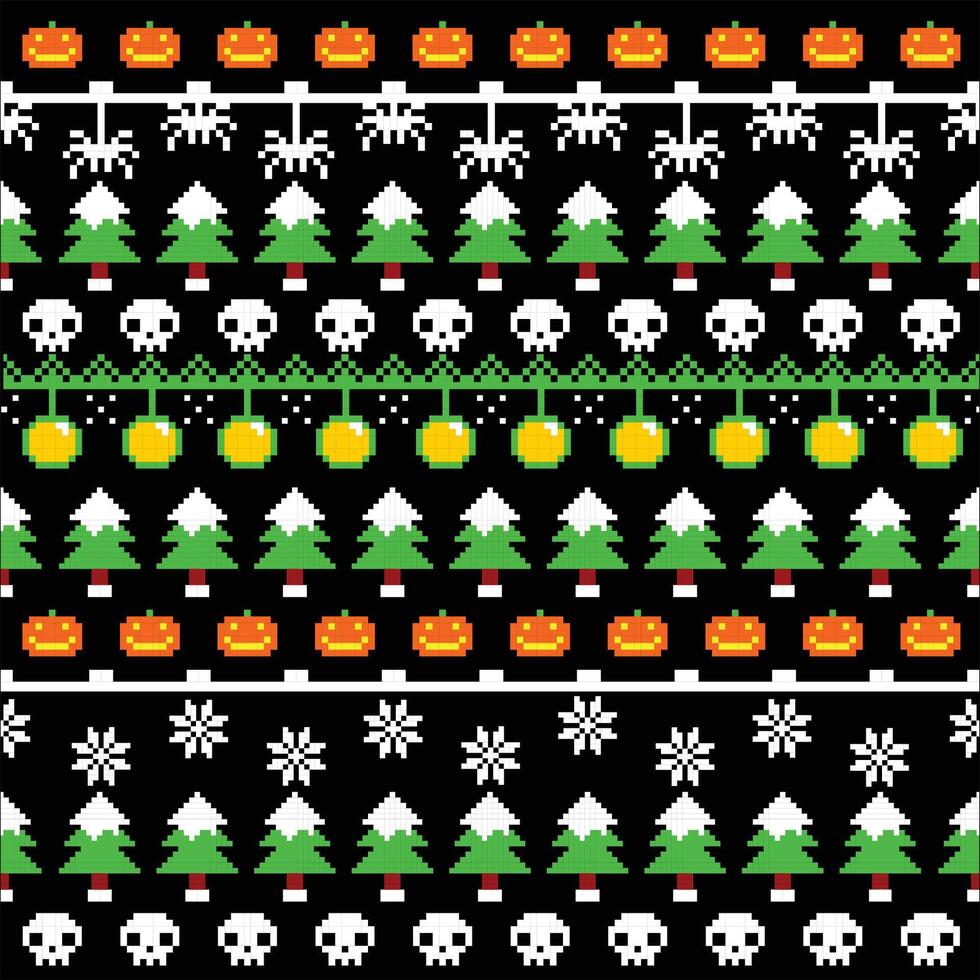 horror xmas pattern seamless vector
