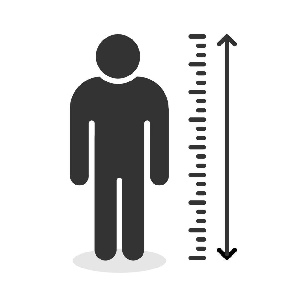 Measurement height human tall icon isolated illustration. vector