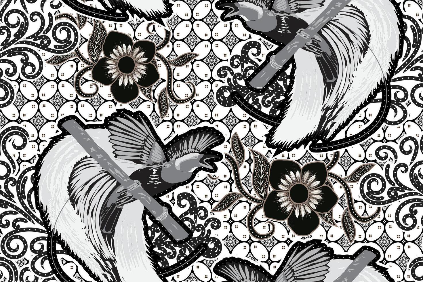 Seamless pattern Indonesian batik vector