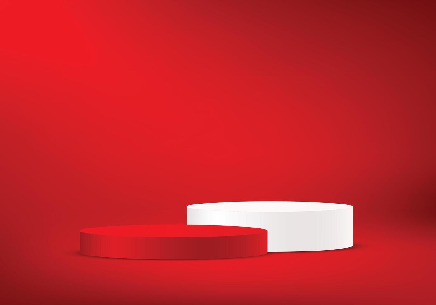 Red background 3d with red and white podium. products display 3d background podium. Space for selling products on the website. illustration. vector