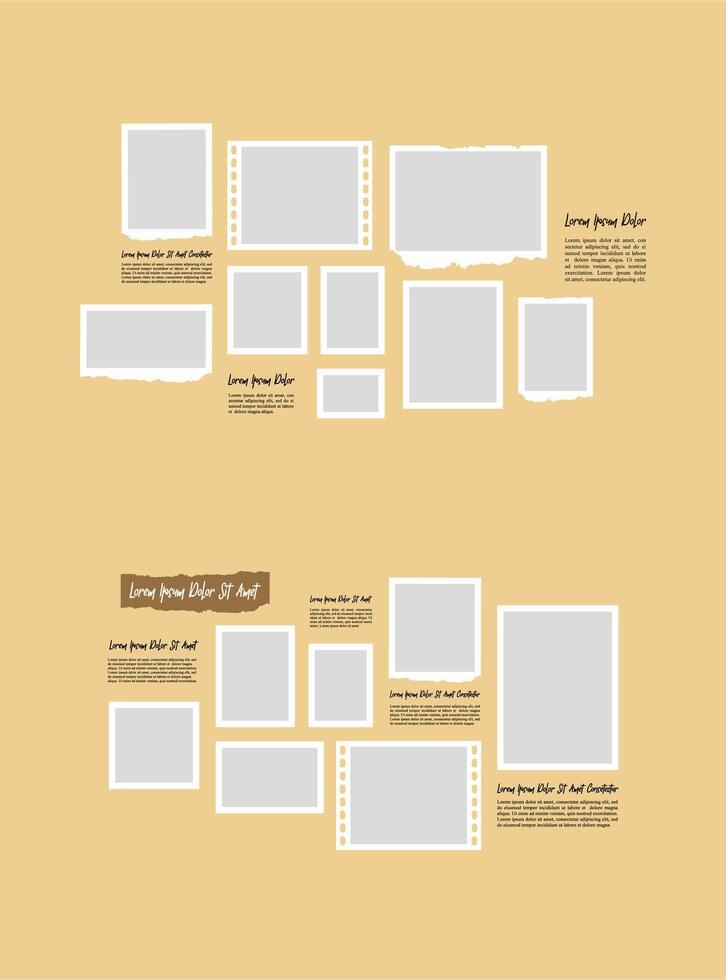 Set Blanck photo frame collage collection vector