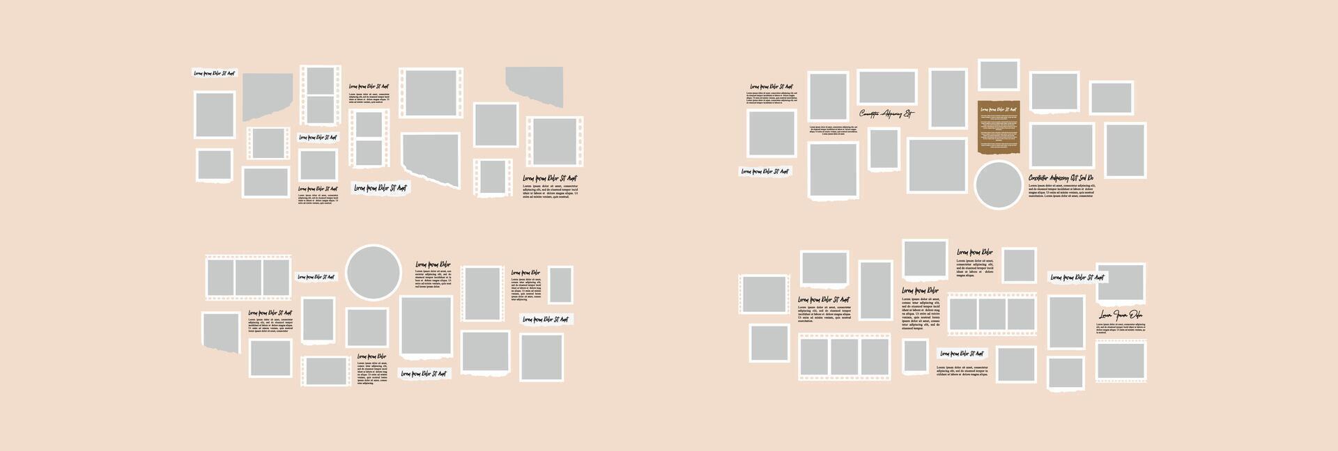 Set Board Collage photo effect vector