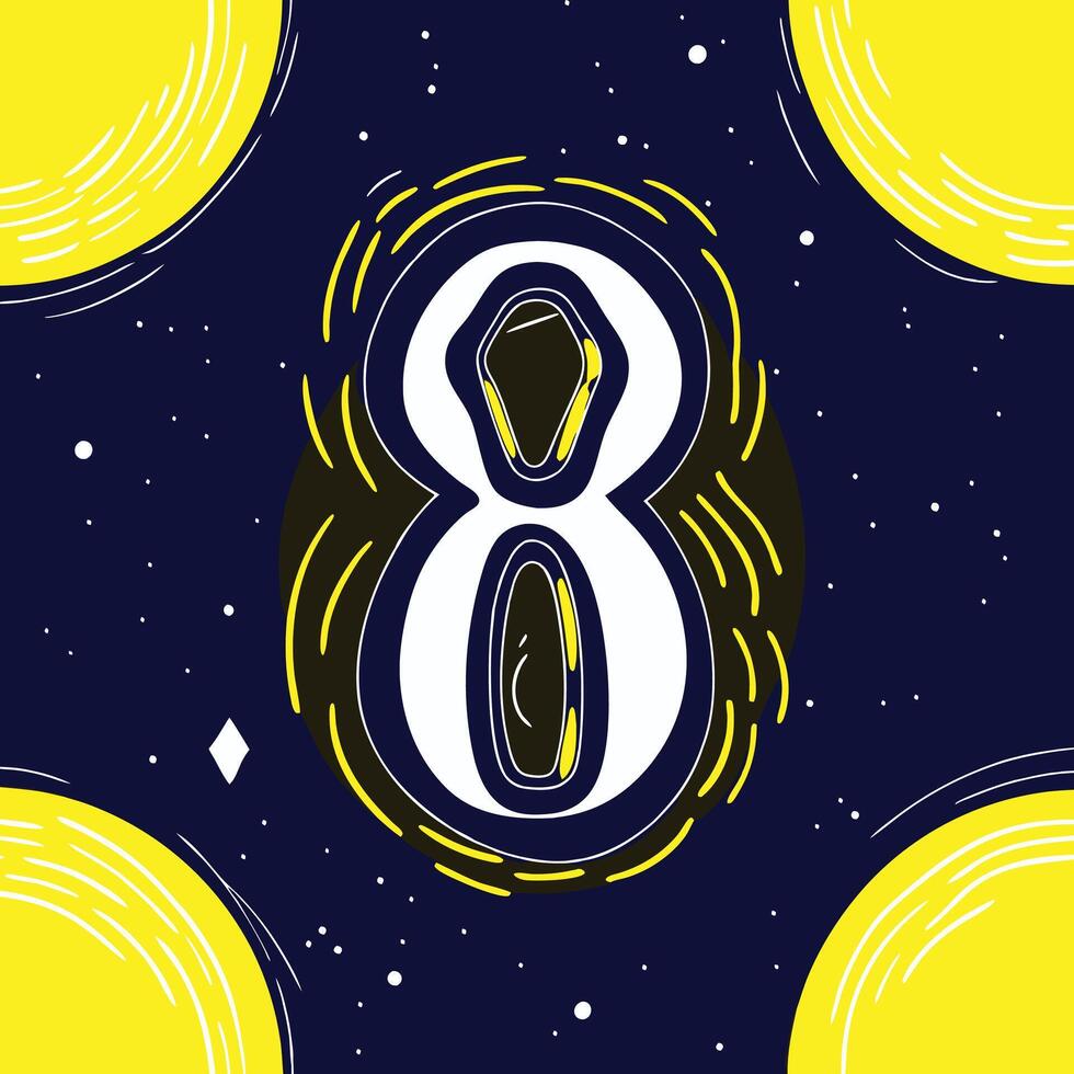 Cosmic Number Eight Abstract Space Design vector