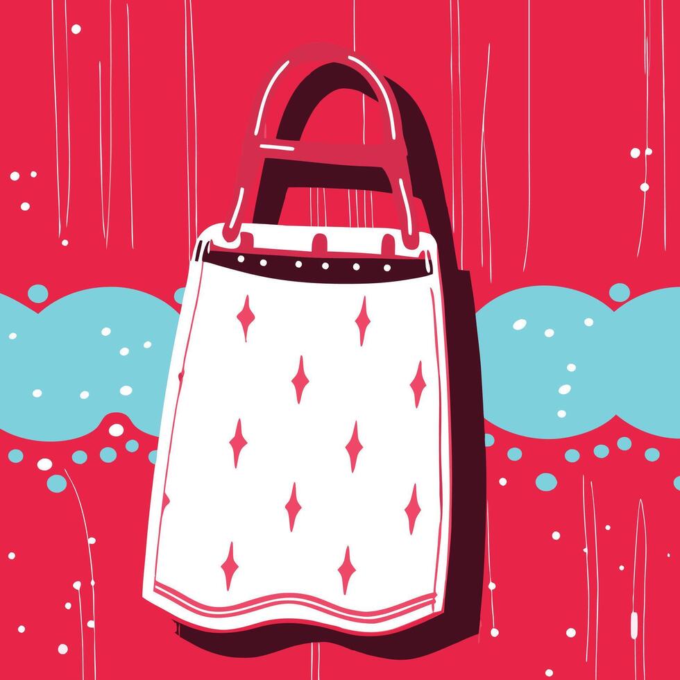 Abstract Tote Bag Design Red, White, and Blue vector