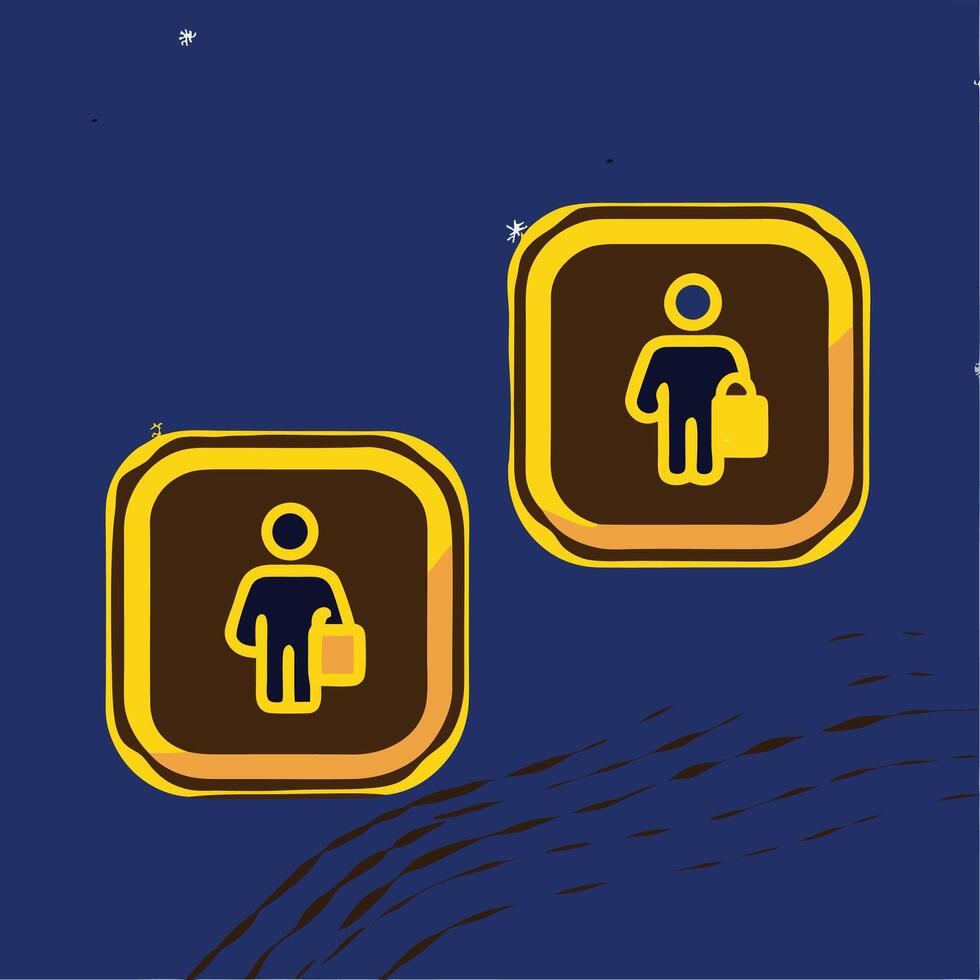Person with Bag Icon Simple, Graphic Design vector