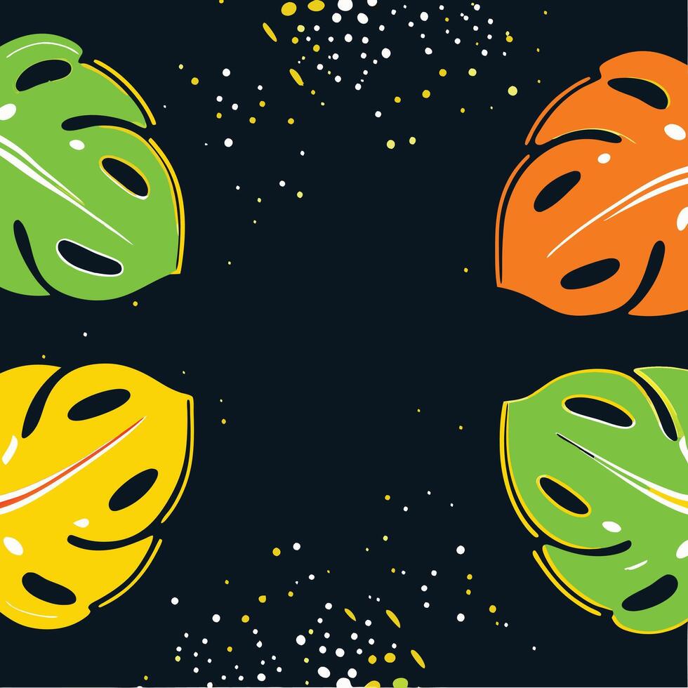 Tropical Leaf Design Colorful Abstract Background vector