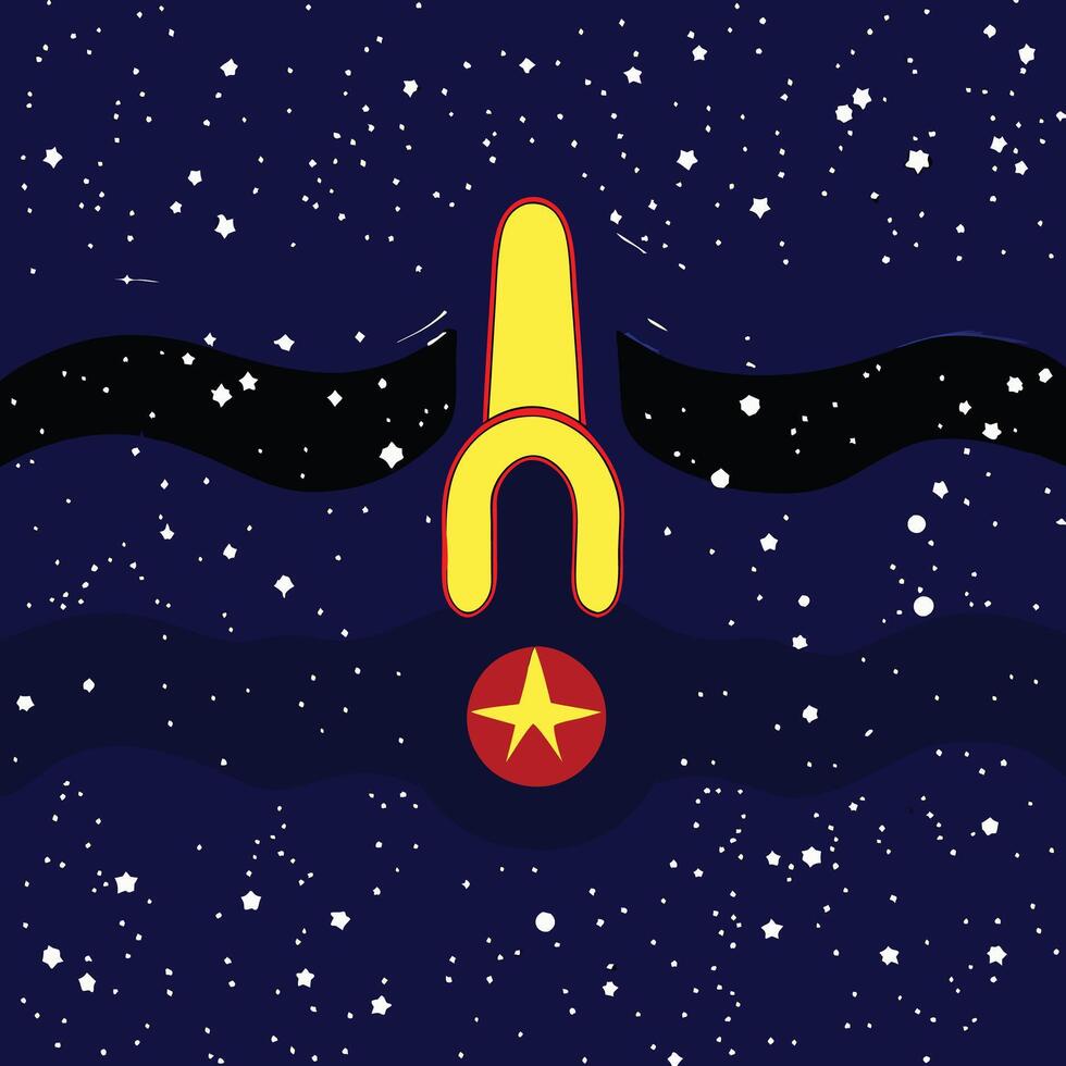 Cosmic Gateway Starry Night Abstract vector
