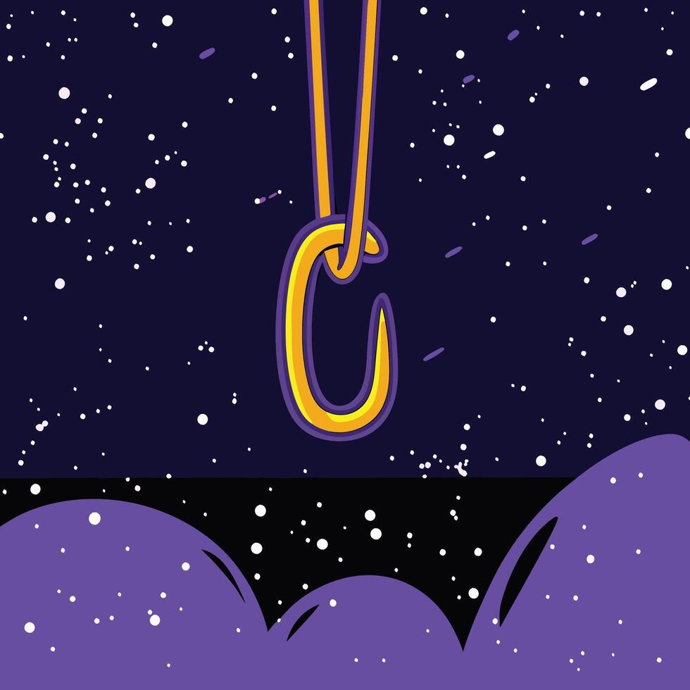 Cosmic Hook Abstract Art of Celestial Design vector