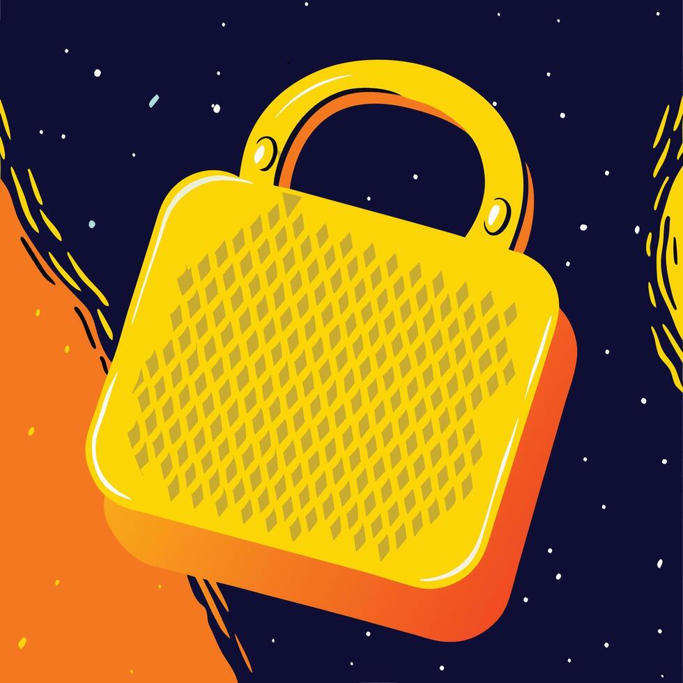 Abstract Yellow Handbag in Space A Vibrant Graphic vector