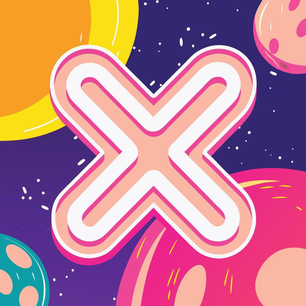 Cosmic X Abstract Space Art vector