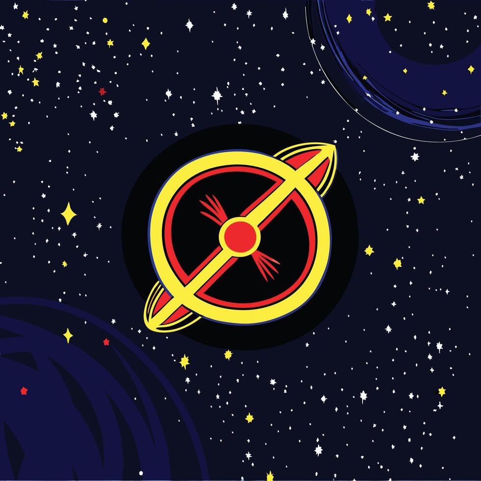 Cosmic Wonder Celestial Body in Starry Night vector