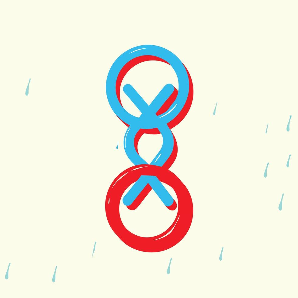 Abstract Intertwined Circles Red and Blue Design vector