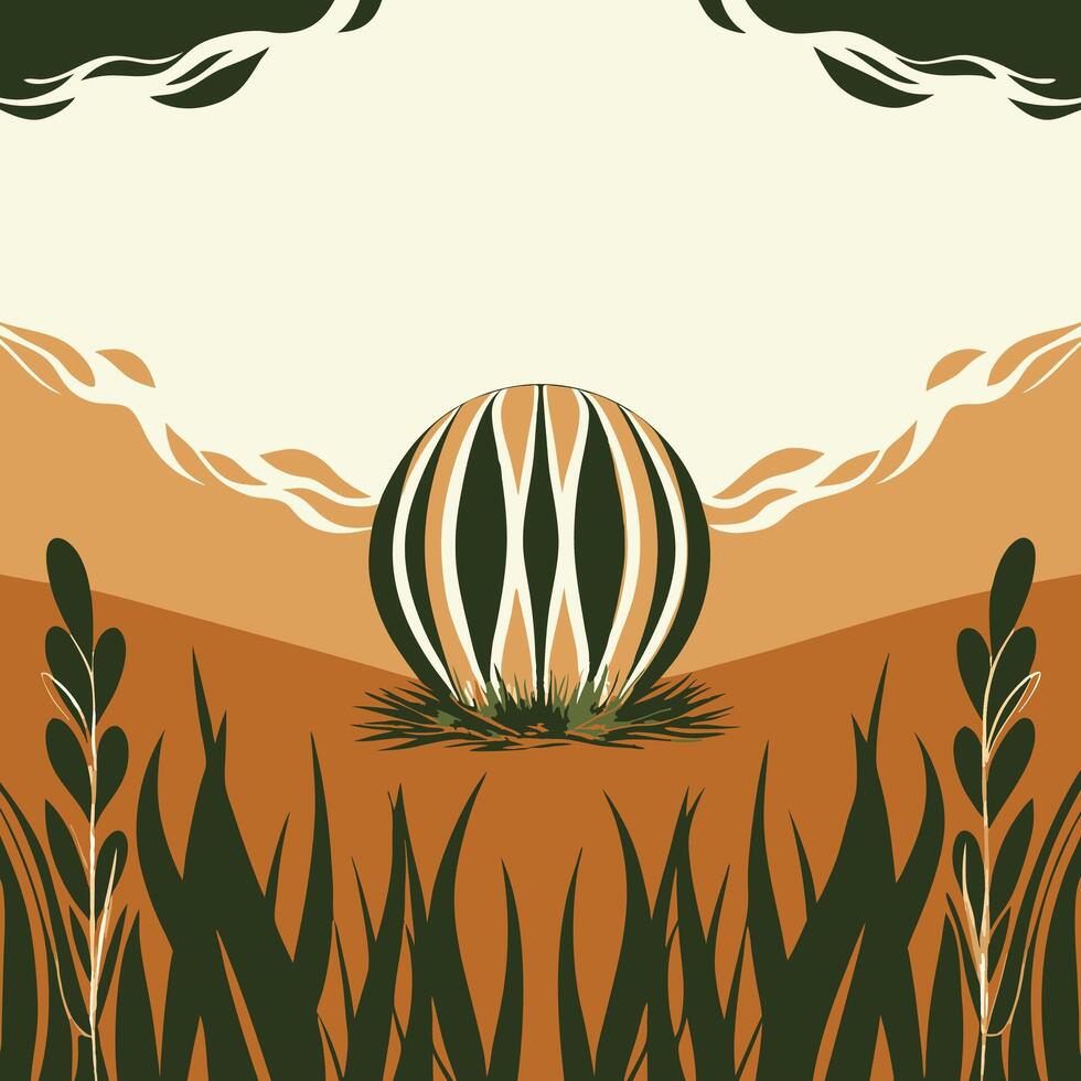 Abstract Sphere in Autumnal Landscape vector