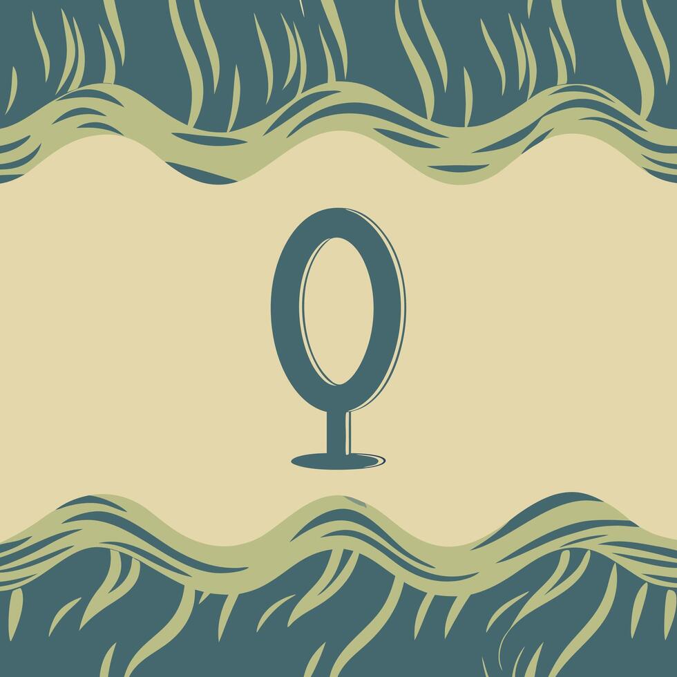 Abstract Oval Mirror Design Elegant Home Decor vector
