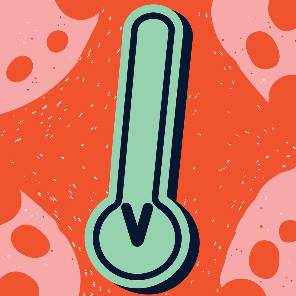 Abstract Thermometer Design Red, Pink, and Green vector