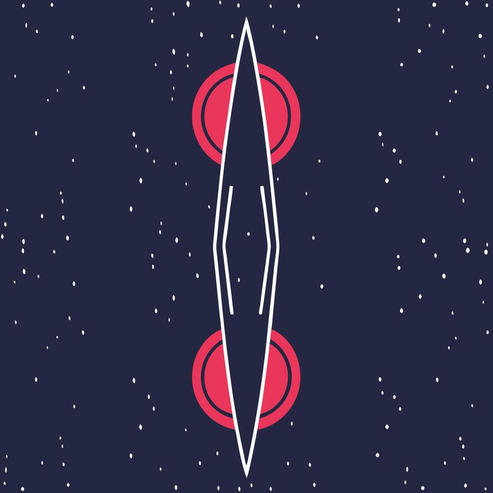Cosmic Vessel A Symmetrical Spacecraft Design vector