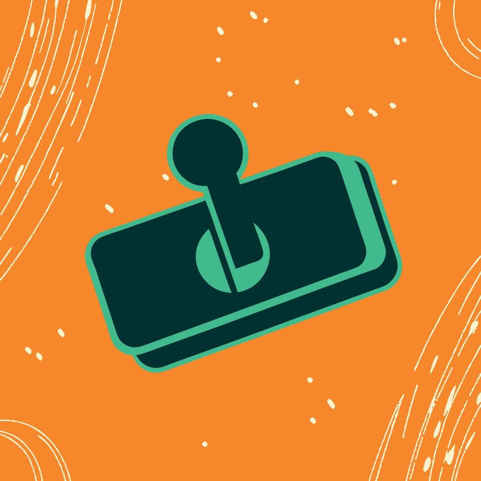 Abstract Joystick Design Graphic, Game Controller, Simple Icon, Flat Style, Digital Art, Gaming Element, Modern Design, Retro Style, Button, Lever vector