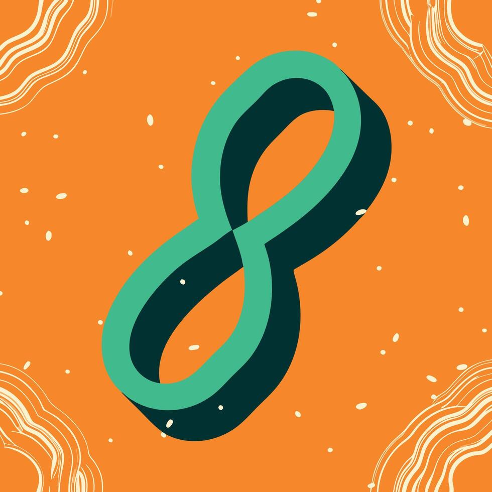 Abstract Infinity Symbol Teal and Orange Design vector