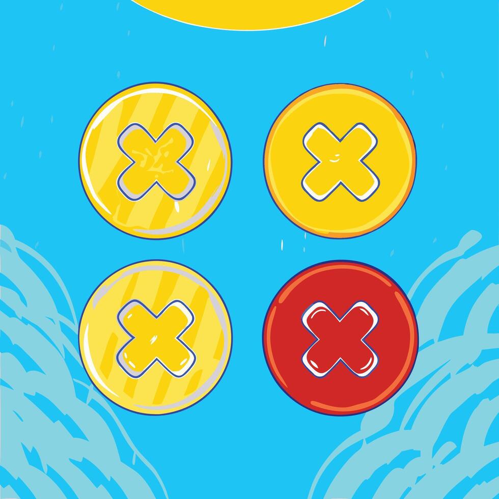 Colorful X Buttons Abstract Design Elements vector