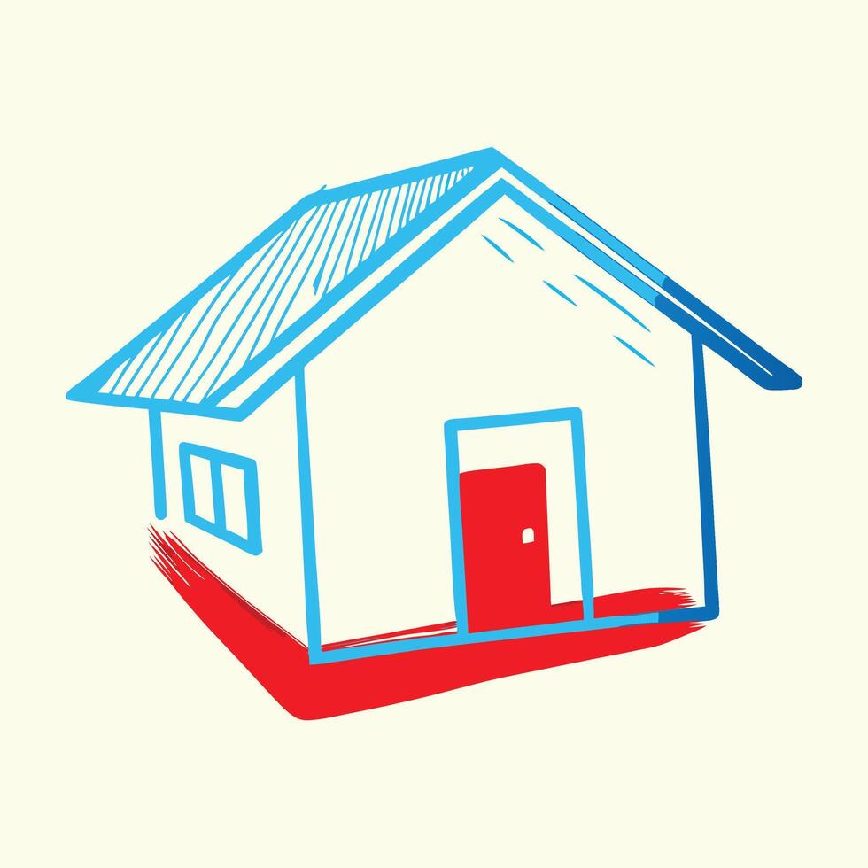 Simple House Illustration A Sketch of a Home vector