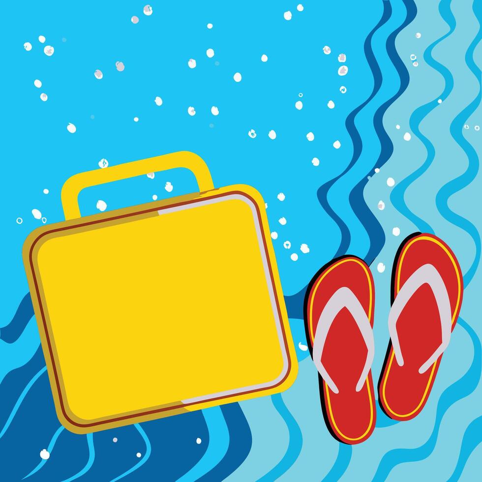 Summer Vacation Poolside Relaxation with Flip Flops vector