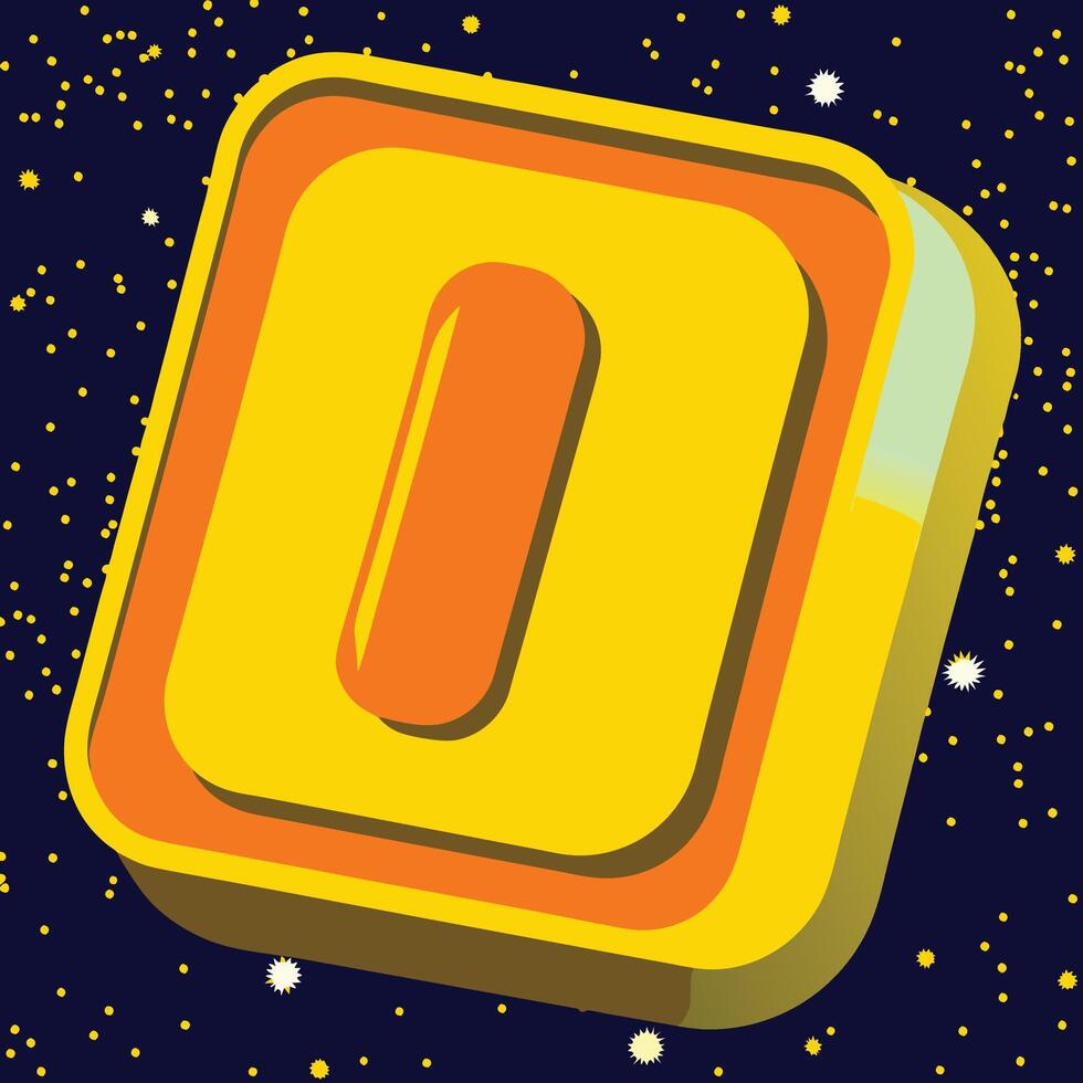 Cosmic Number Zero Abstract 3D Design vector