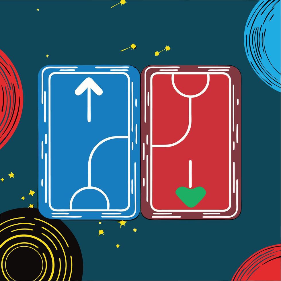 Abstract Shapes Blue Red Geometric Designs vector