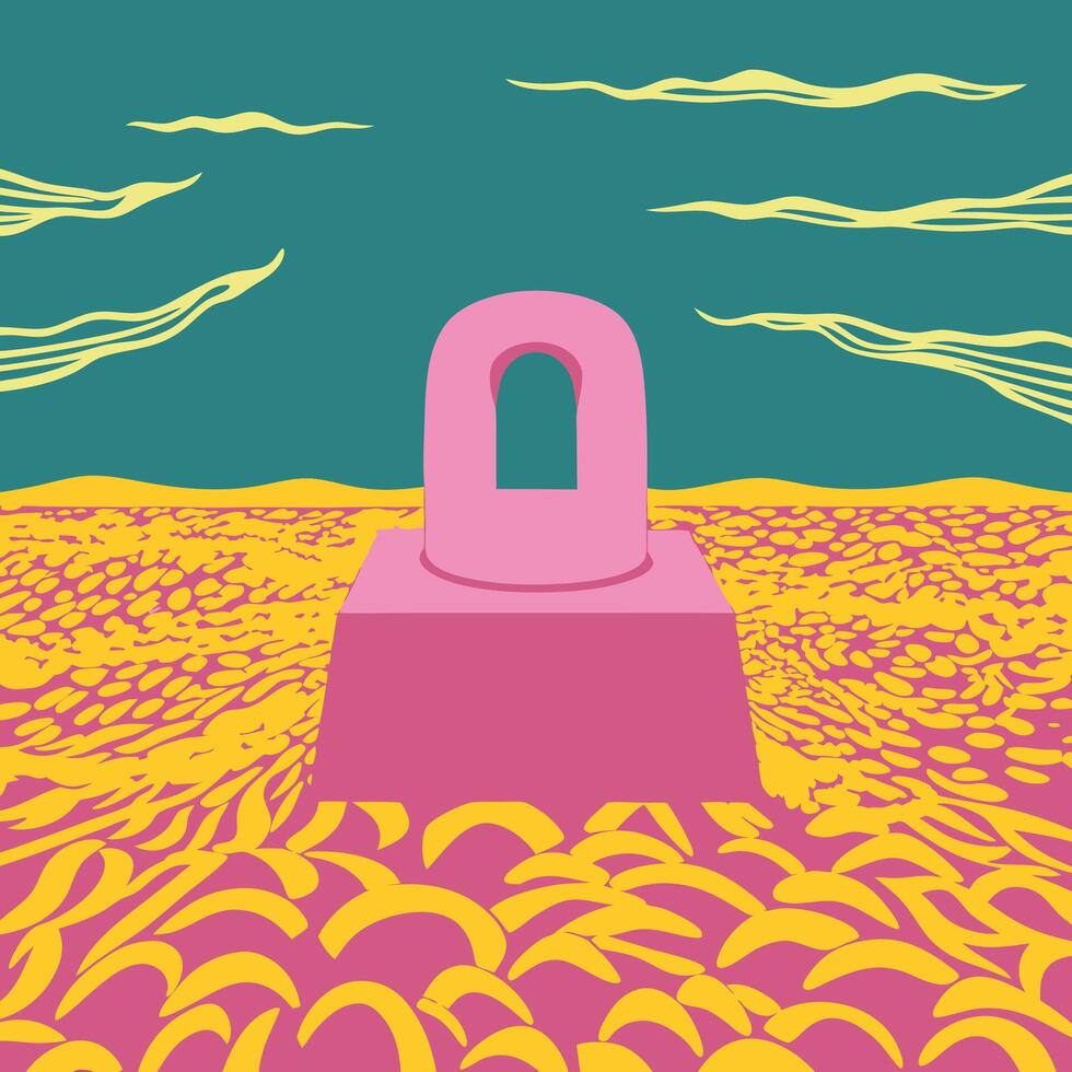 Abstract Archway in a Textured Landscape vector