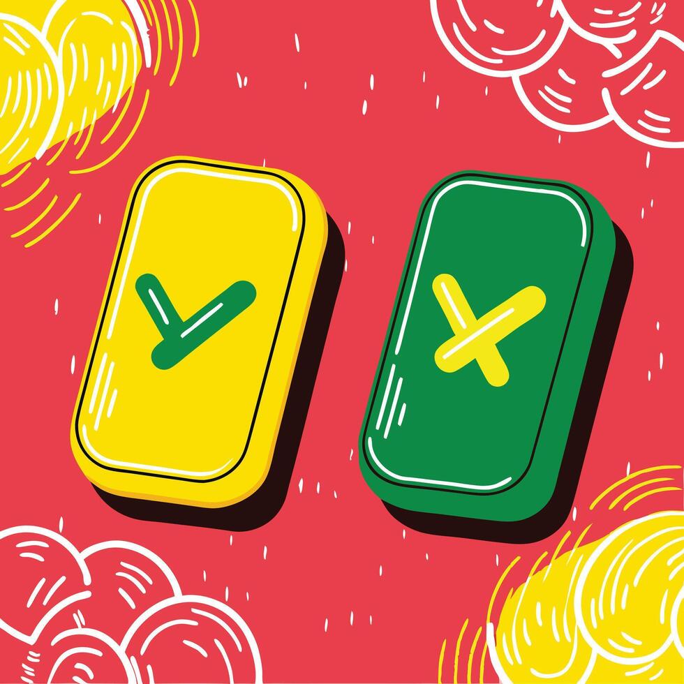 Choice, Decision, Yes, No, Approve, Reject, Selection, Option, Tick, Cross vector