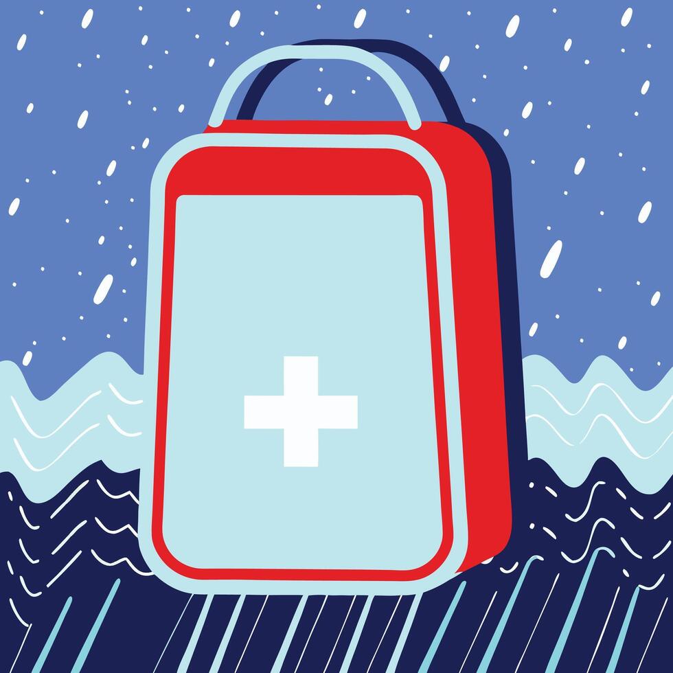 Portable First Aid Kit Emergency Preparedness Guide vector