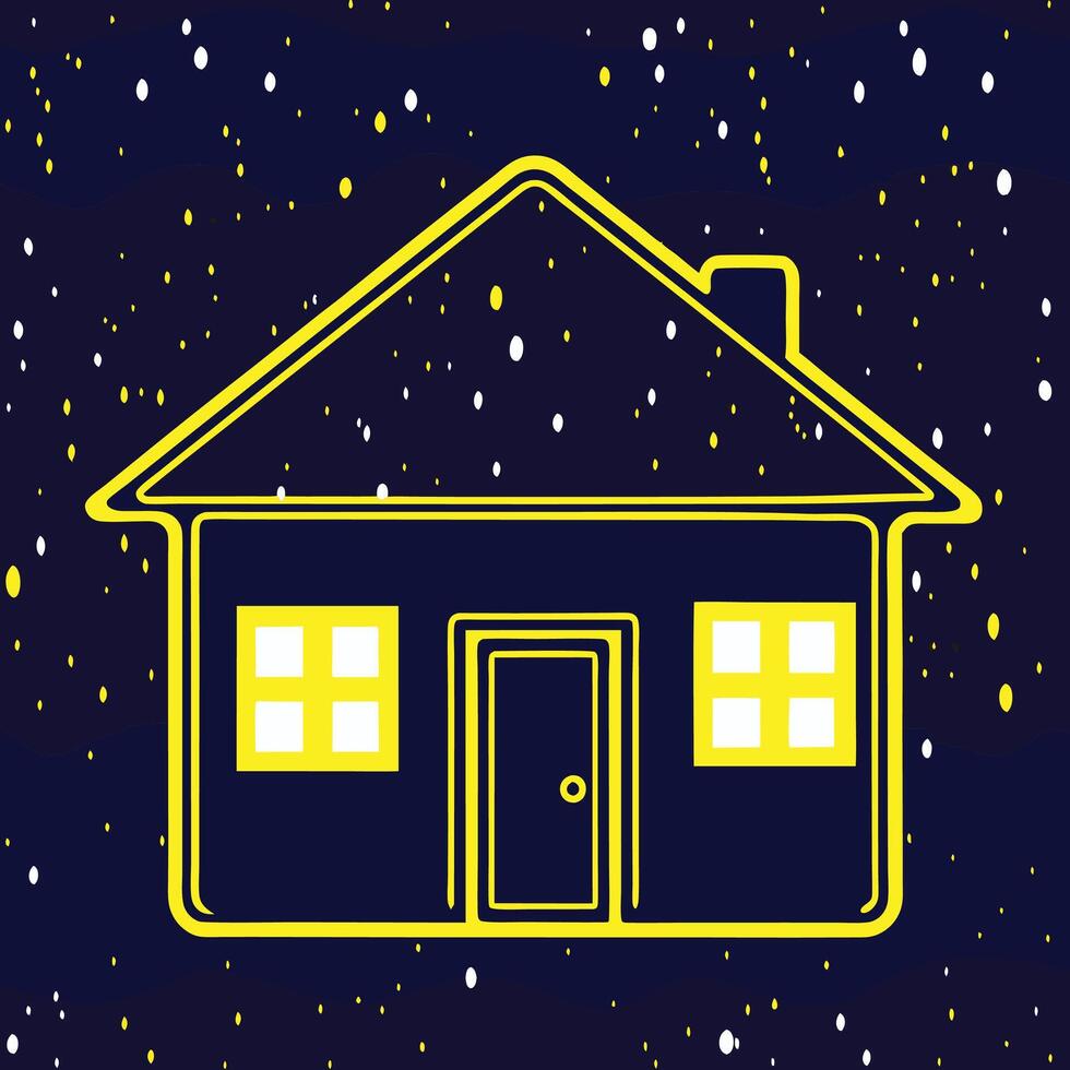 Night Sky House A Cozy Home in the Stars vector