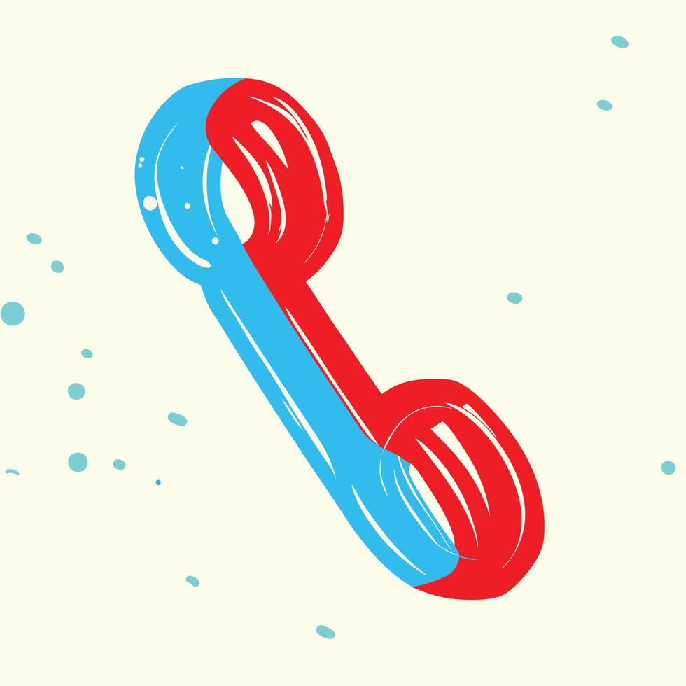 Abstract Phone Icon Red and Blue Graphic Design vector