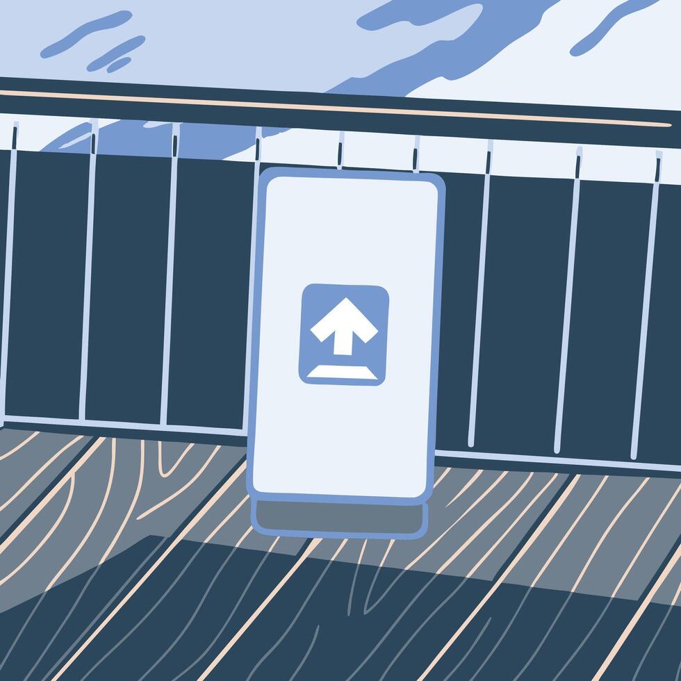 Digital Signage Upward Arrow on Deck vector