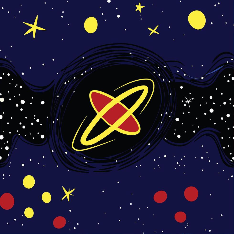 Cosmic Swirl Celestial Bodies and Starry Night vector